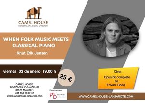 Flyer des Eventos «WHEN FOLK MUSIC MEETS CLASSICAL PIANO»